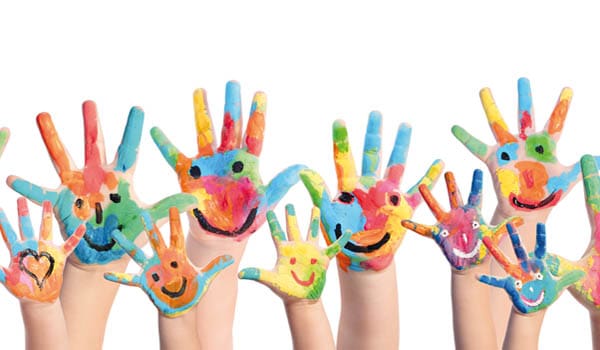Hands Painted With Smileys